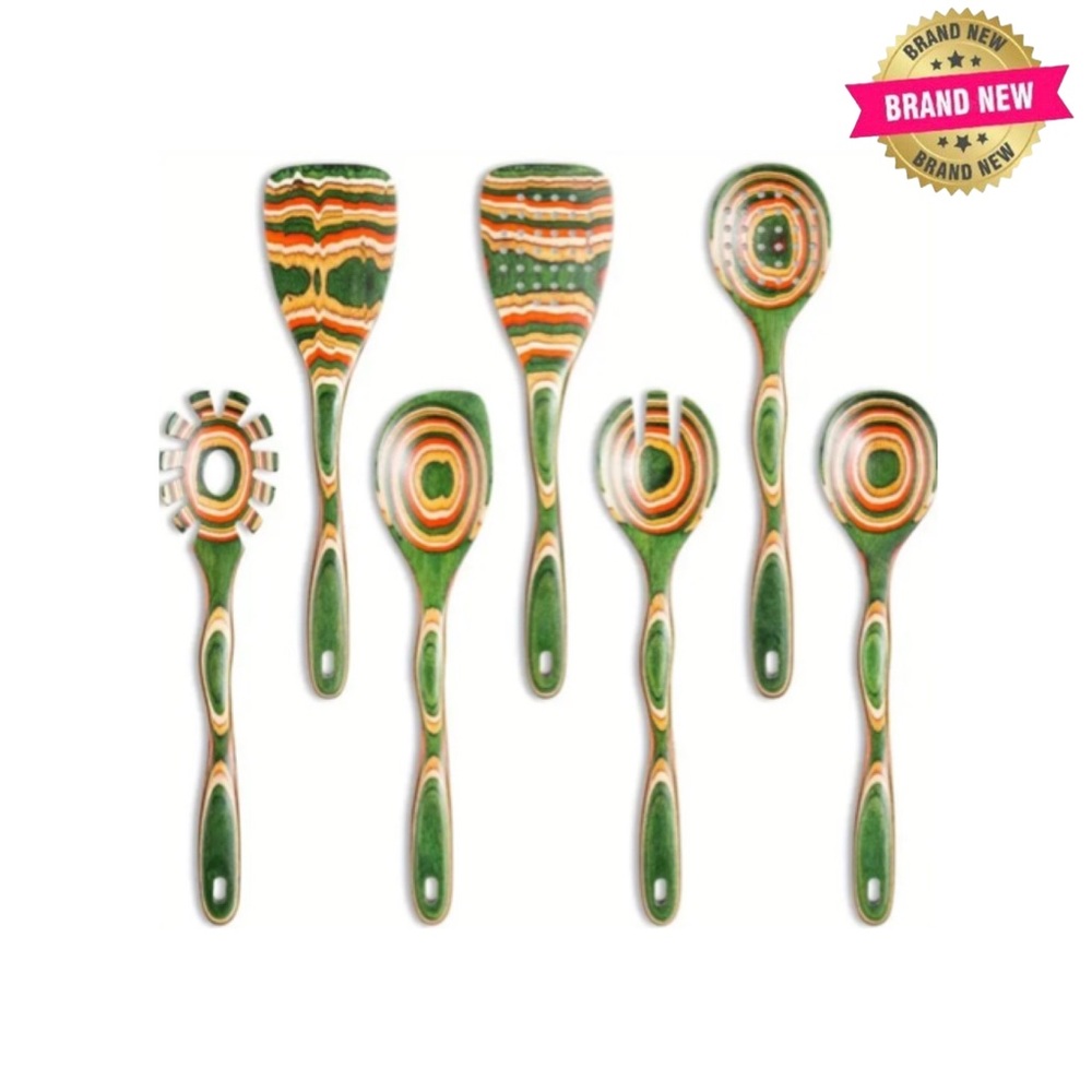 7-Piece Cooking Utensil Set / Pakkawood Wooden Spoons And Spatulas